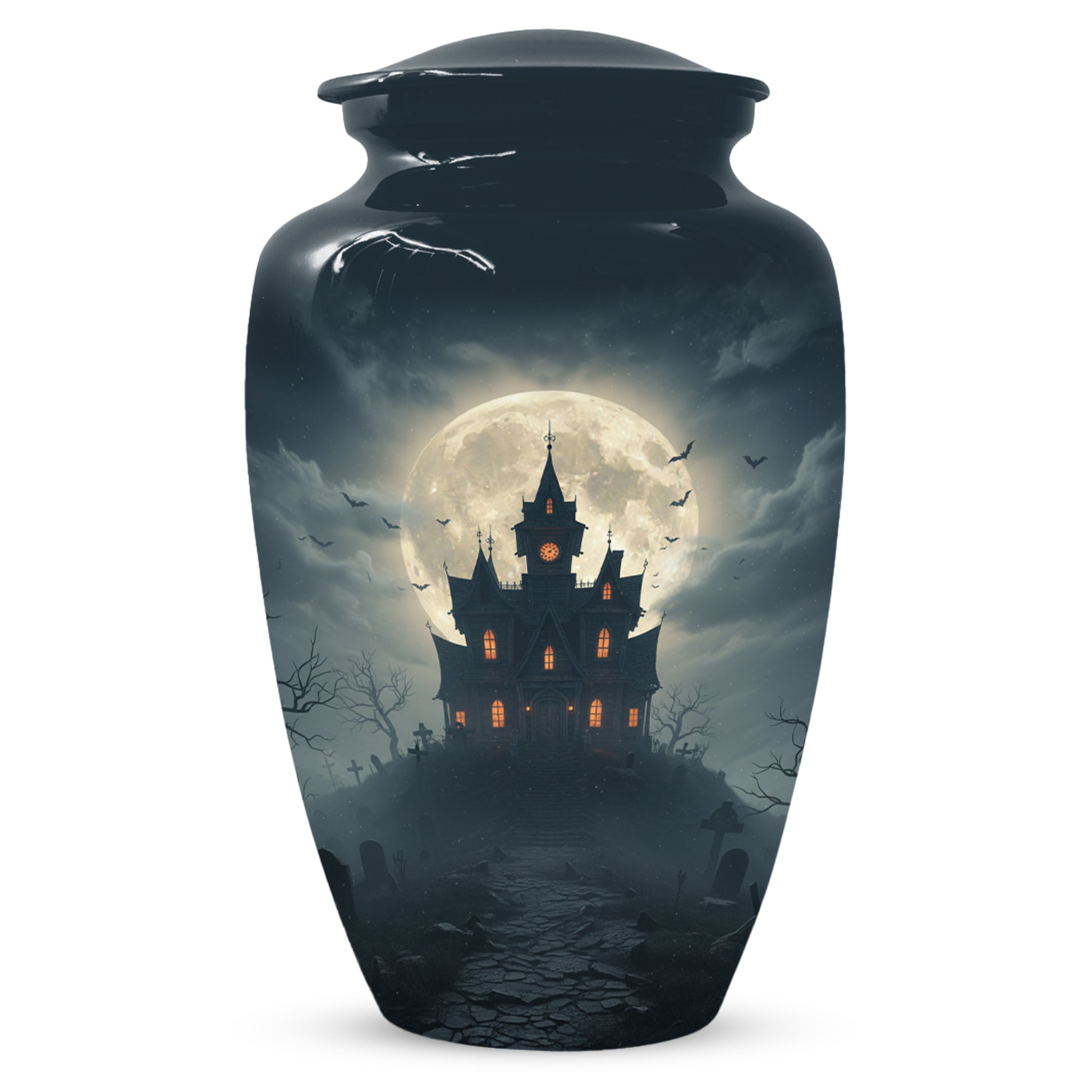 Gothic Haunted House Adult Urn for Human Ashes | Halloween Memorial Adult Cremation Urn for Ashes