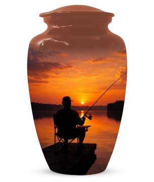 Fishing Cremation Urn for Dad | Personalized Gone Fishing Urn for Human Ashes