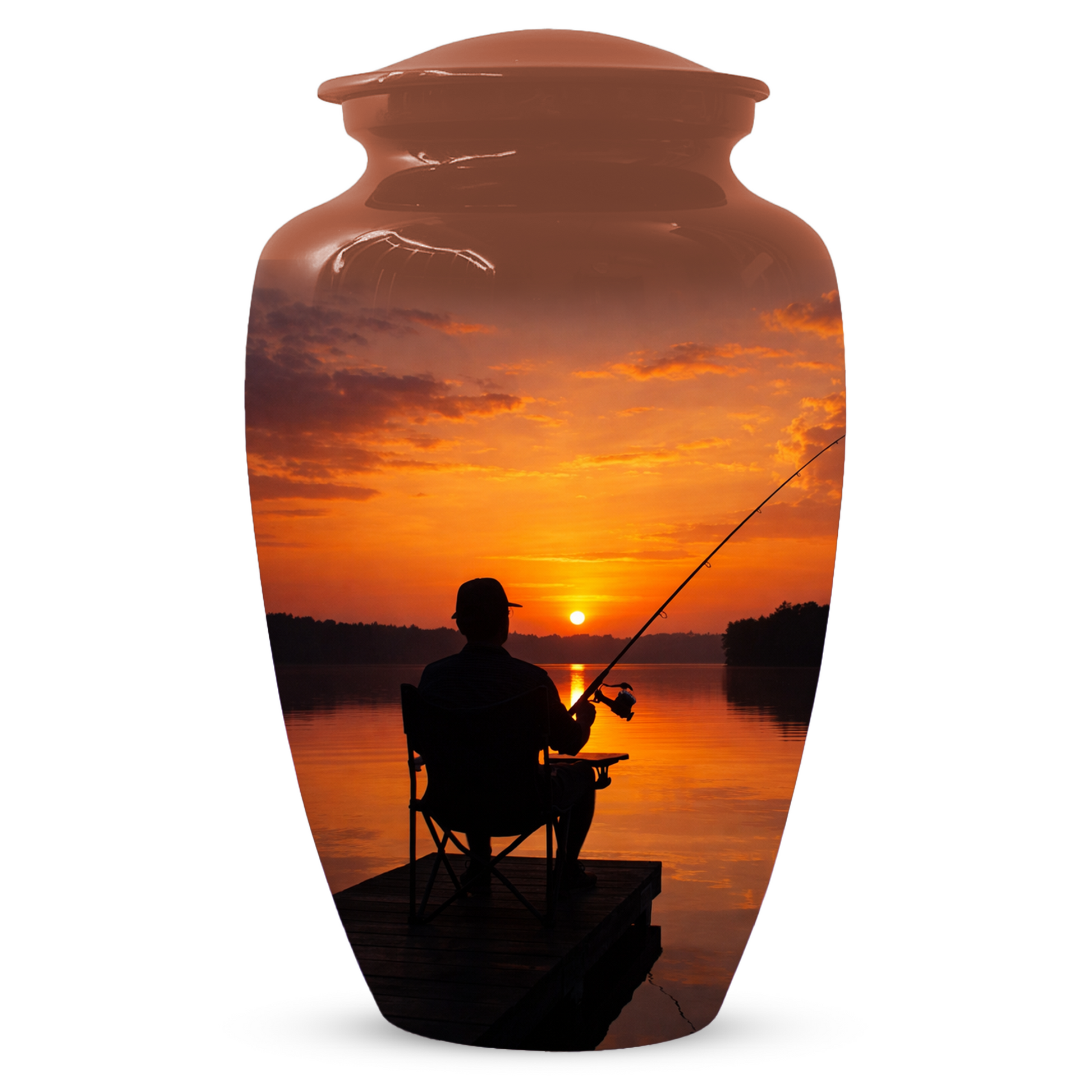 Fishing Cremation Urn for Dad | Personalized Gone Fishing Urn for Human Ashes
