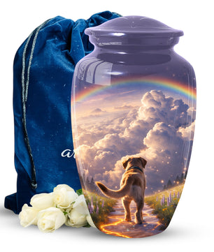 Rainbow Bridge Dog Memorial Urn for Mom or Dad | Pet Memorial Cremation Urn for Human Ashes