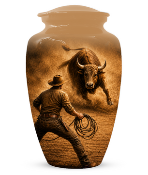 Bull Riding Memorial Urn for Dad -  Cowboy Cremation Urn for Ashes Male