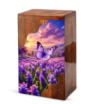 Butterfly Wooden Cremation Urn for Mom | Personalized Urn for Human Ashes