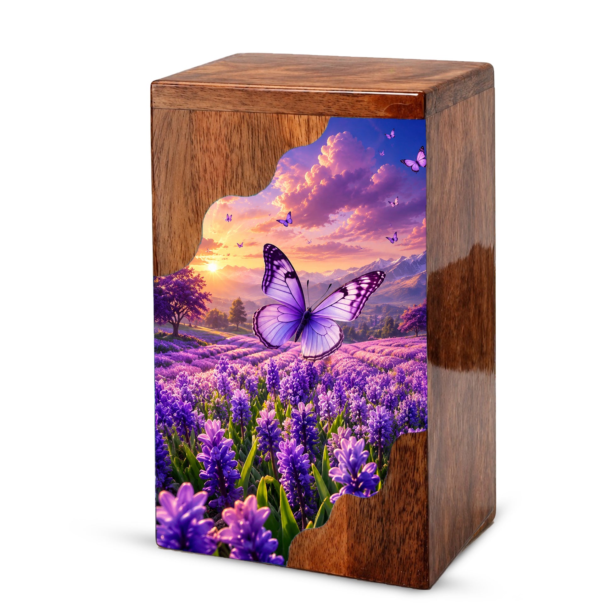 Butterfly Wooden Cremation Urn for Mom | Personalized Urn for Human Ashes