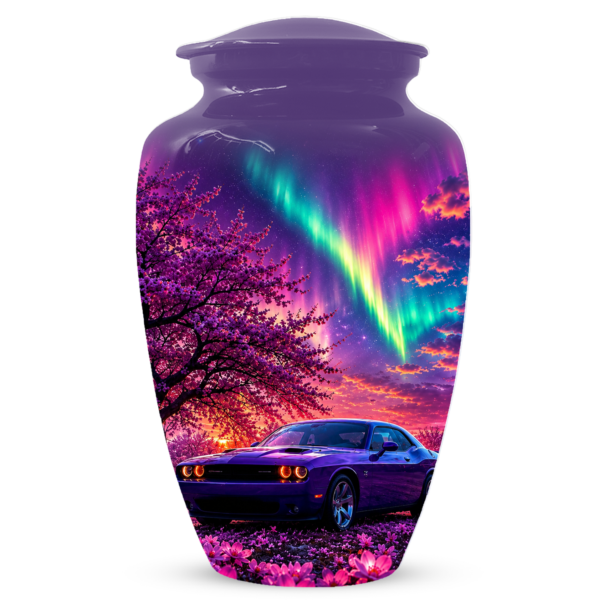 Muscle Car Urn for Human Ashes, Aurora Borealis Cremation Keepsake Urnsfor Dad