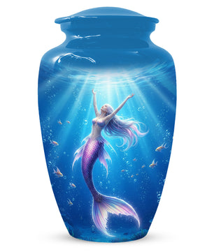 Ocean Mermaid Urn for Mom – Personalized  Memorial Urns for Female