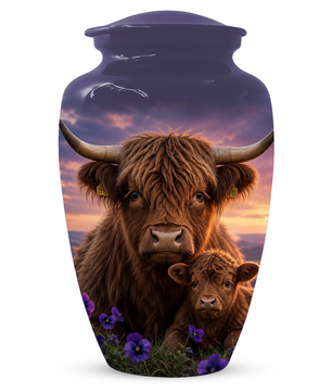 Highland Cow Cremation Urn for Ashes - Personalized Farm Animal Memorial