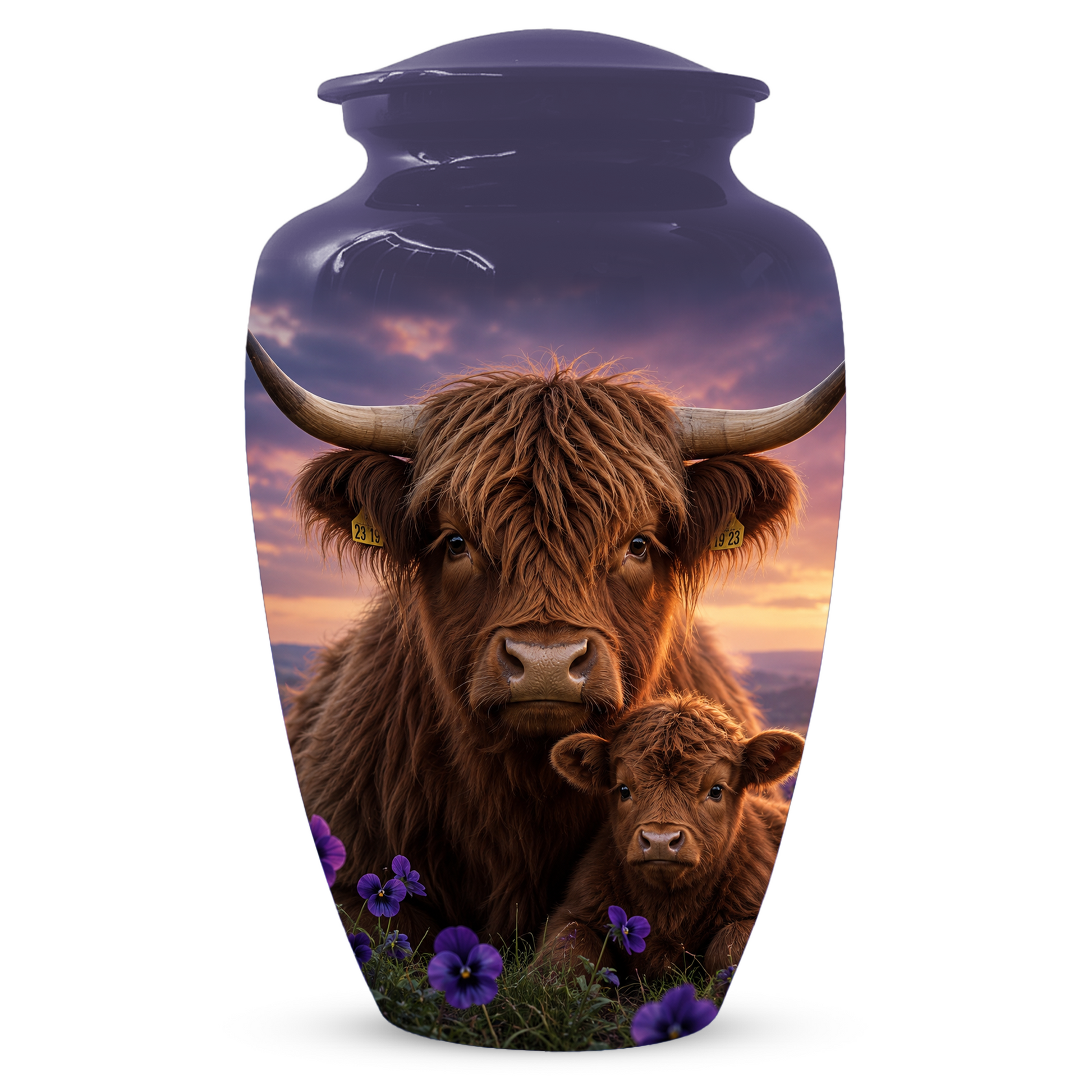 Highland Cow Cremation Urn for Ashes - Personalized Farm Animal Memorial