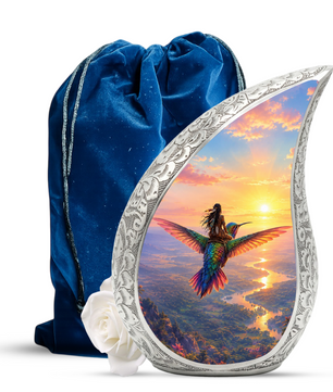 Hummingbird Urn for Human Ashes | Beautiful Adult Cremation Urn | Hummingbird Memorial Urn for Adult Ashes