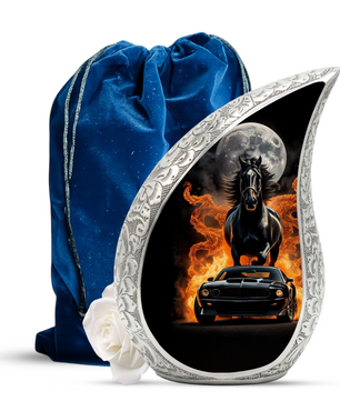 Muscle Car Cremation Urn for Dad – Personalized Urn for Father | Horse Memorial Adult Cremation Urn for Men