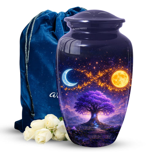 Tree of Life Urn for Mom- Purple Moon Memorial Large Urn|Adult Female Cremation Urn