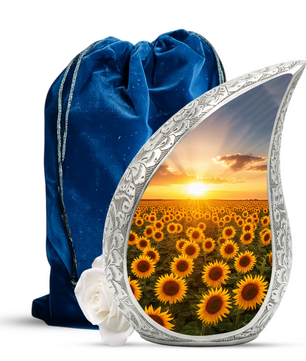 Sunflower Urn for Mom | Sunflower Urn for Human Ashes | Adult Cremation Urn