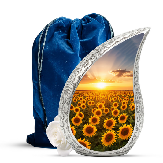 Sunflower Urn for Mom | Sunflower Urn for Human Ashes | Adult Cremation Urn