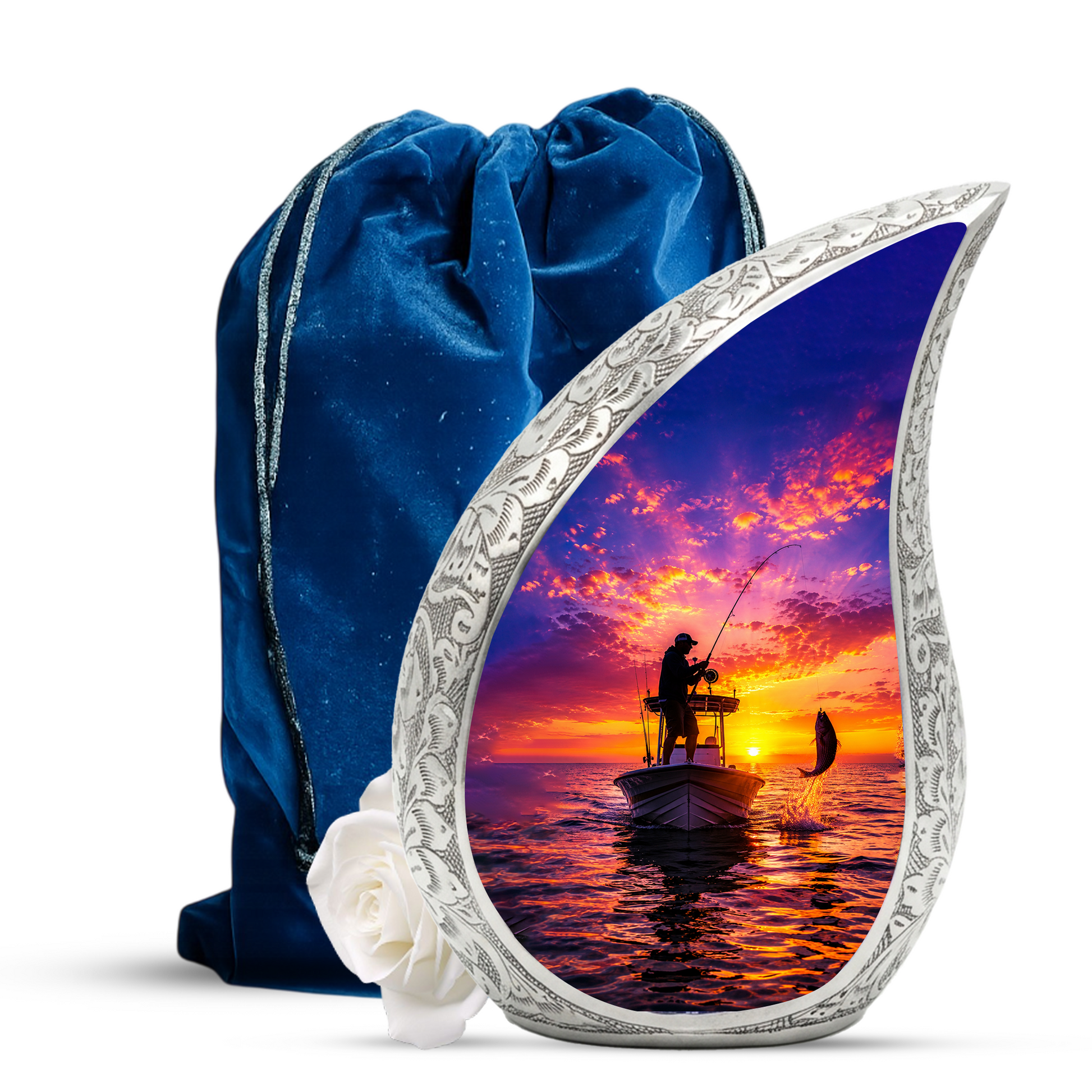 Gone Fishing Urn for Dad, Fishing Cremation Urn for Ashes ,Memorial Urn For Keepsake