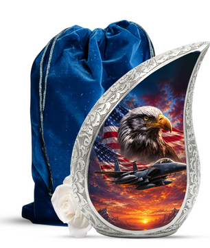 Eagle Urn for Human Ashes | Patriotic Eagle Adult Cremation Urn | Eagle Memorial Urn for Men, Women & Adults