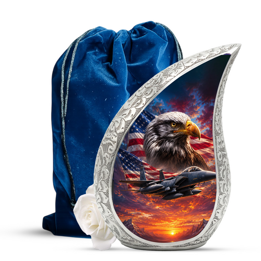 Eagle Urn for Human Ashes | Patriotic Eagle Adult Cremation Urn | Eagle Memorial Urn for Men, Women & Adults