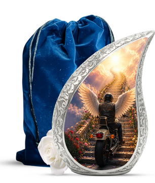 Motorcycle Memorial Urn for Ashes, Biker Cremation Keepsake Urn
