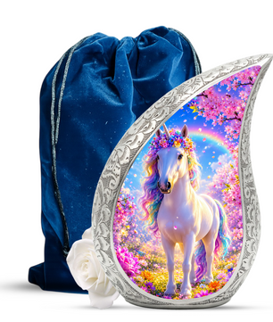 Ocean Unicorn Urn for Mom, Fantasy Cremation Keepsake Urn for Women