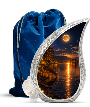 Moonlit Deer Urn for Mom- Deer Cremation Urn for Women| Keepsake Urn For Ashes