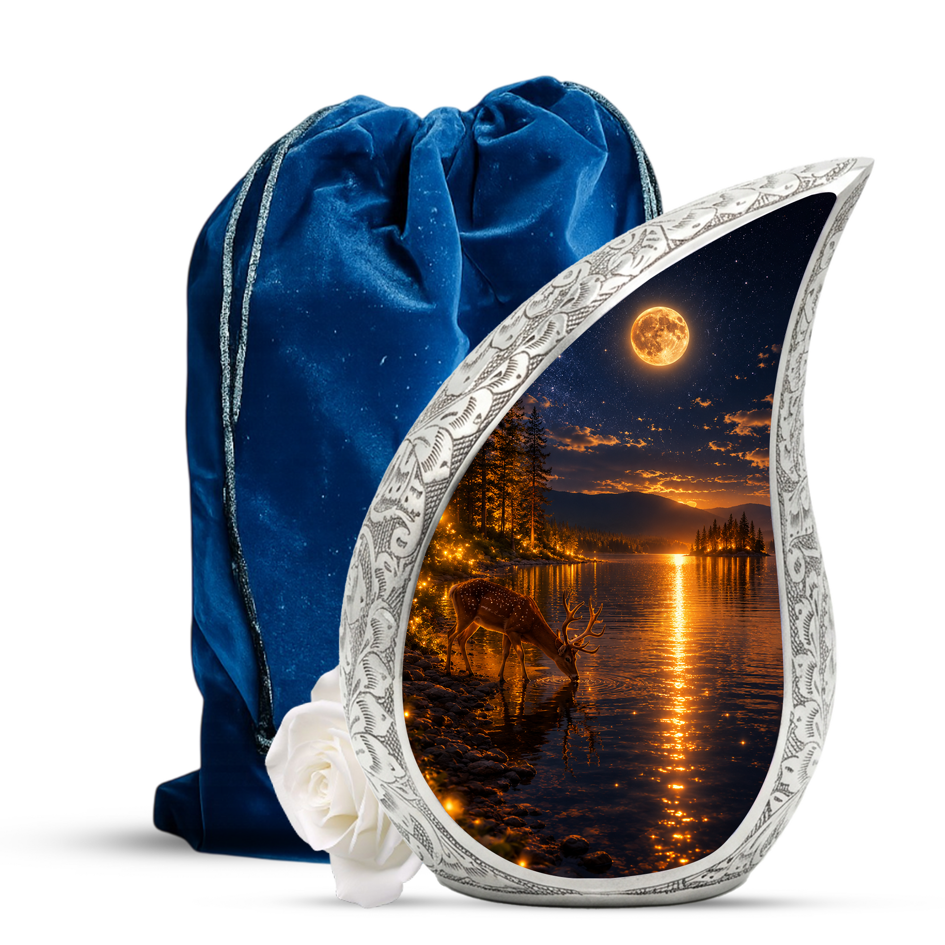 Moonlit Deer Urn for Mom- Deer Cremation Urn for Women| Keepsake Urn For Ashes