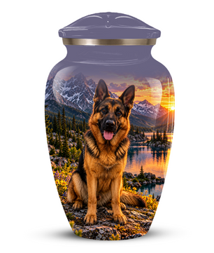 Personalized German Shepherd Cremation Urn for Ashes, Dog Memorial Urn, Custom Pet Urn