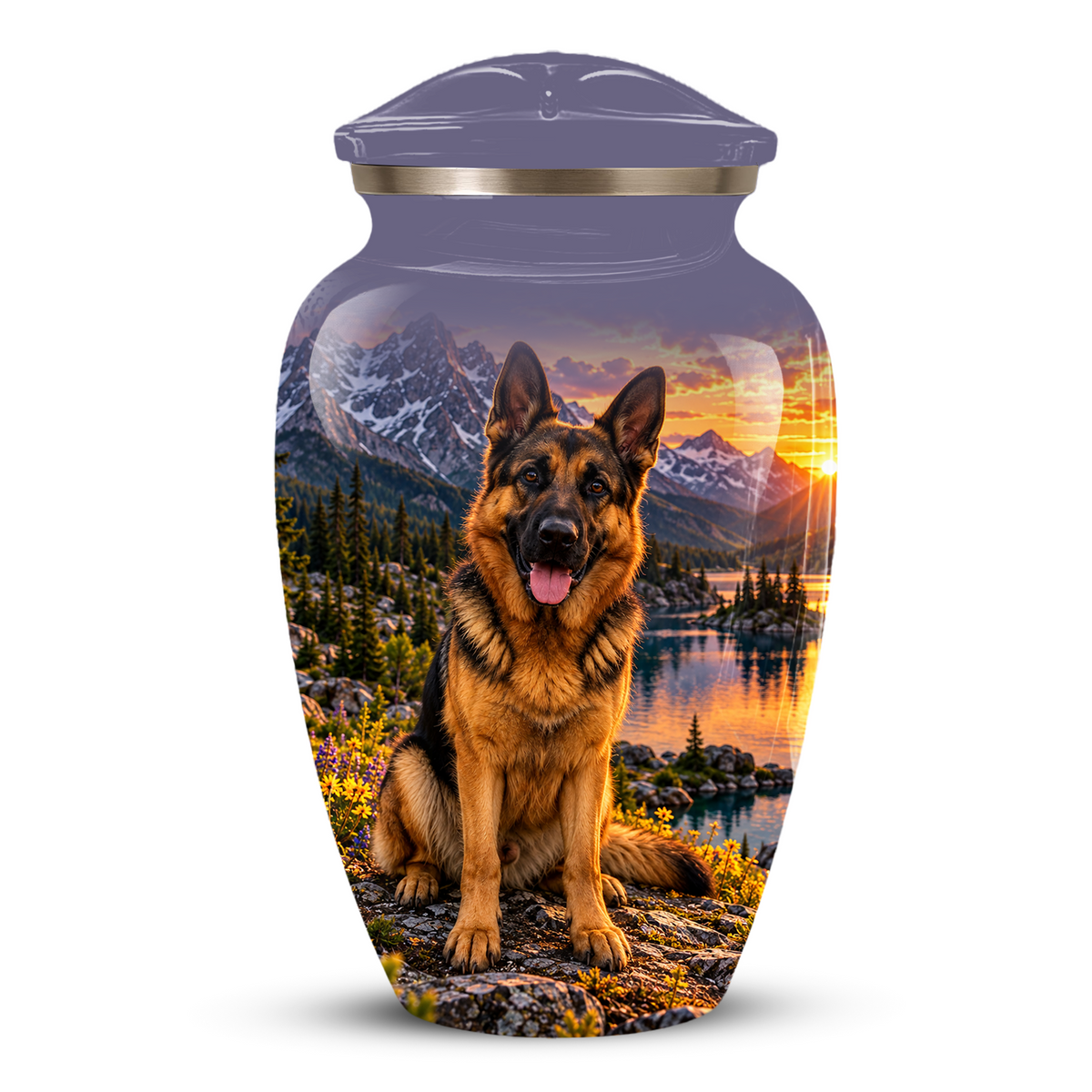 Personalized German Shepherd Cremation Urn for Ashes, Dog Memorial Urn, Custom Pet Urn