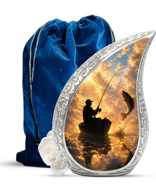 Fishing in Heaven Urn for Dad, Gone Fishing Cremation Urn for Ashes