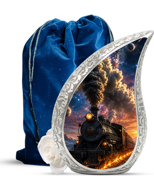 Train Urn for Human Ashes | Unique Railroad Adult Cremation Urn | Locomotive Memorial Urn for Adult Ashes