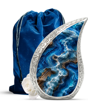 Ocean Wave Urn for Ashes, Adult Cremation Urn for Mom, Beach Memorial Urn