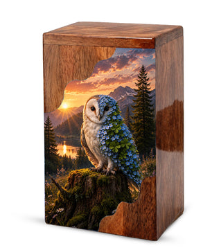 Owl Wooden Cremation Urn – Wooden Urn for Human Ashes