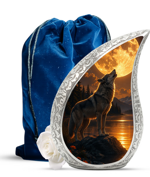 Wolf Adult Urn for Human Ashes – Moonlight Adult Cremation Urn
