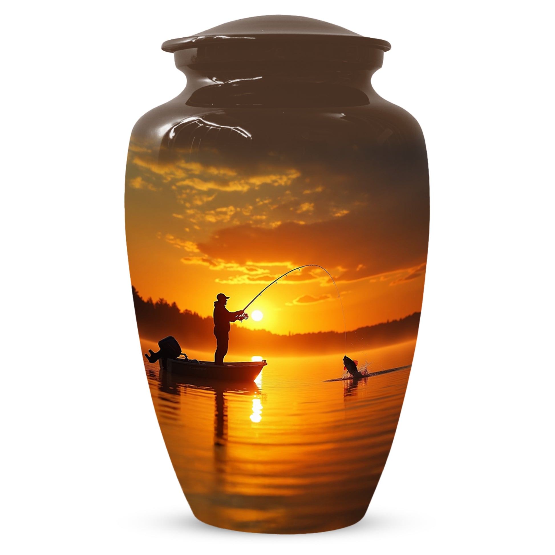 Fishing Urn for Human Ashes | Gone Fishing Cremation Urn for Dad