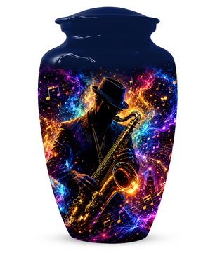 Saxophone Cremation Urn for Ashes - Personalized Jazz Memorial for Dad