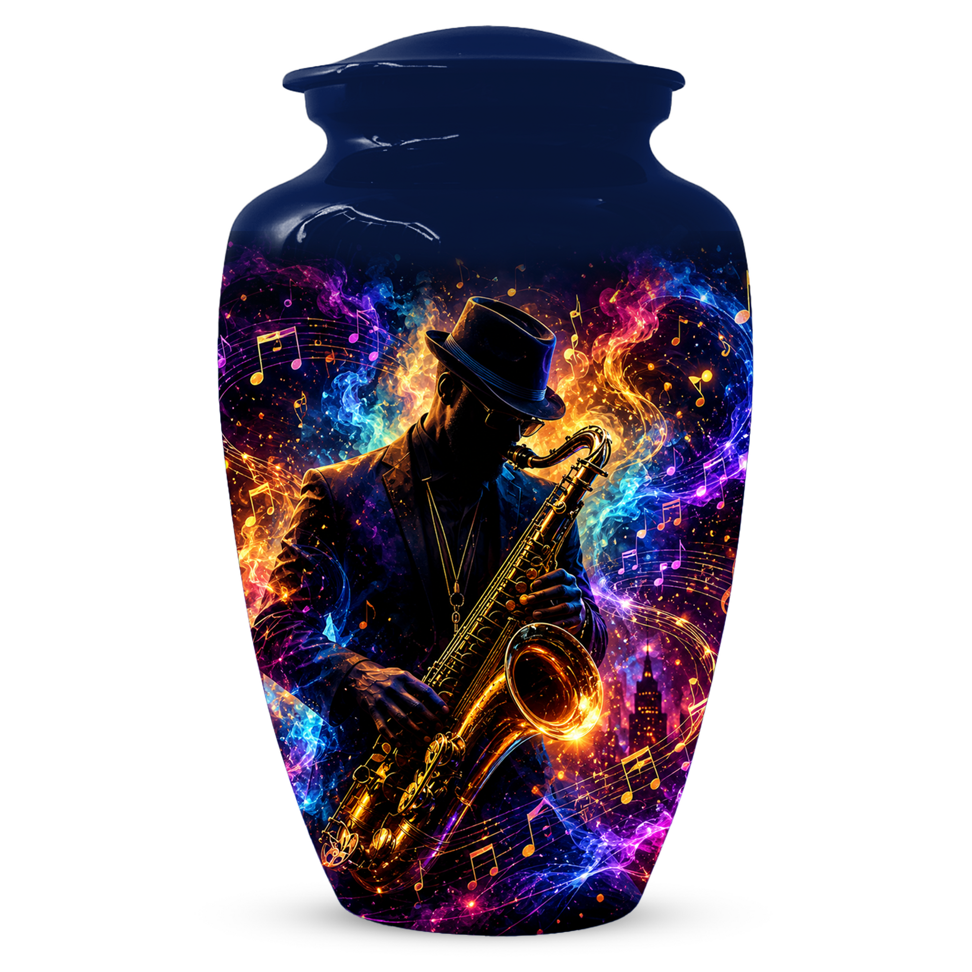 Saxophone Cremation Urn for Ashes - Personalized Jazz Memorial for Dad
