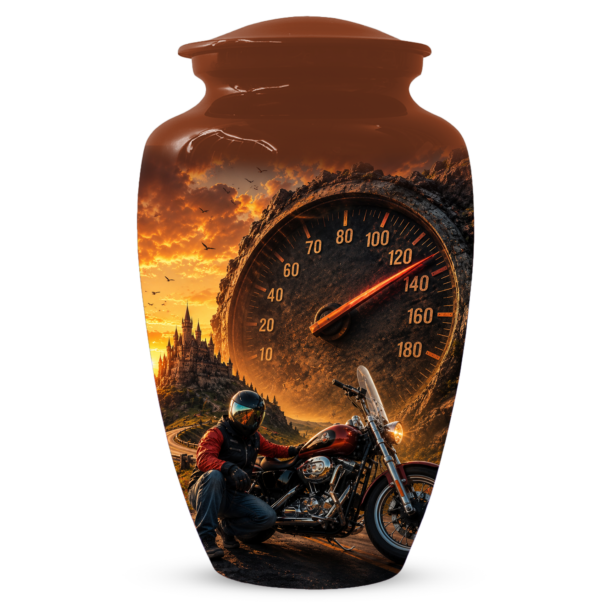 Motorcycle Urn for Ashes - Motorcycle Memorial  Keepsake for Dad