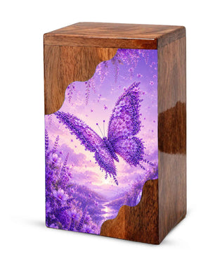 Butterfly Cremation Urn for Mom | Wooden Butterfly Urn for Human Ashes