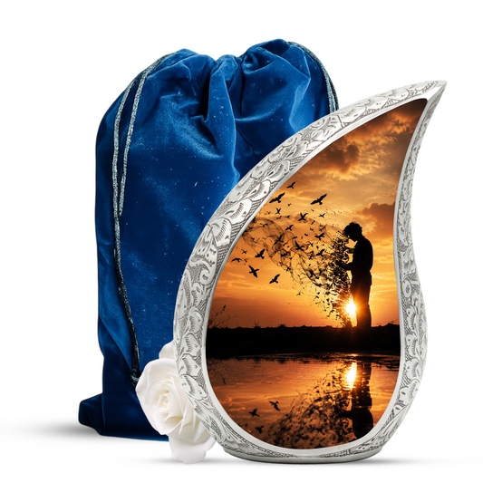 Sunset Memorial Urn for Human Ashes | Beautiful Sunset Cremation Urn