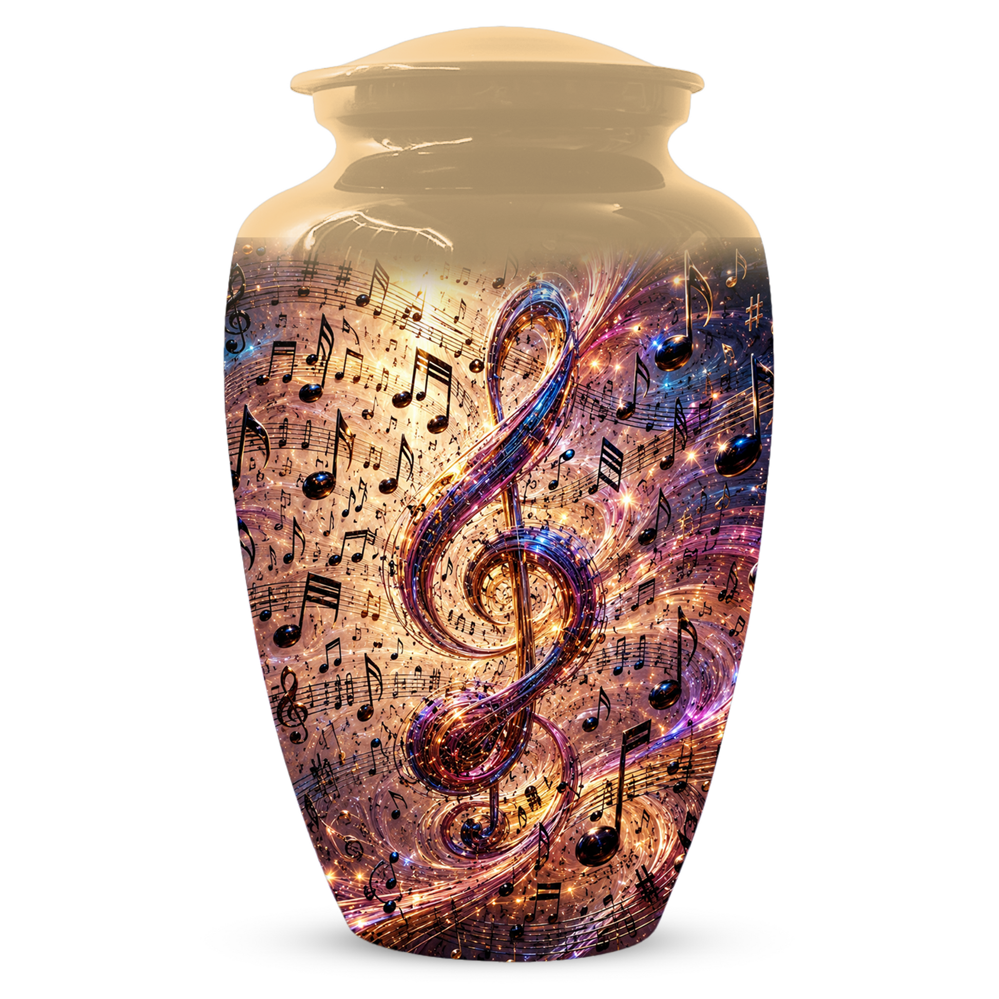 Musical Note Cremation Urn for Ashes  - Personalized Music Memorial keepsake for Adults