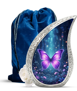 Purple Butterfly Urn for Human Ashes | Urn for Mom | Butterfly Memorial Urn