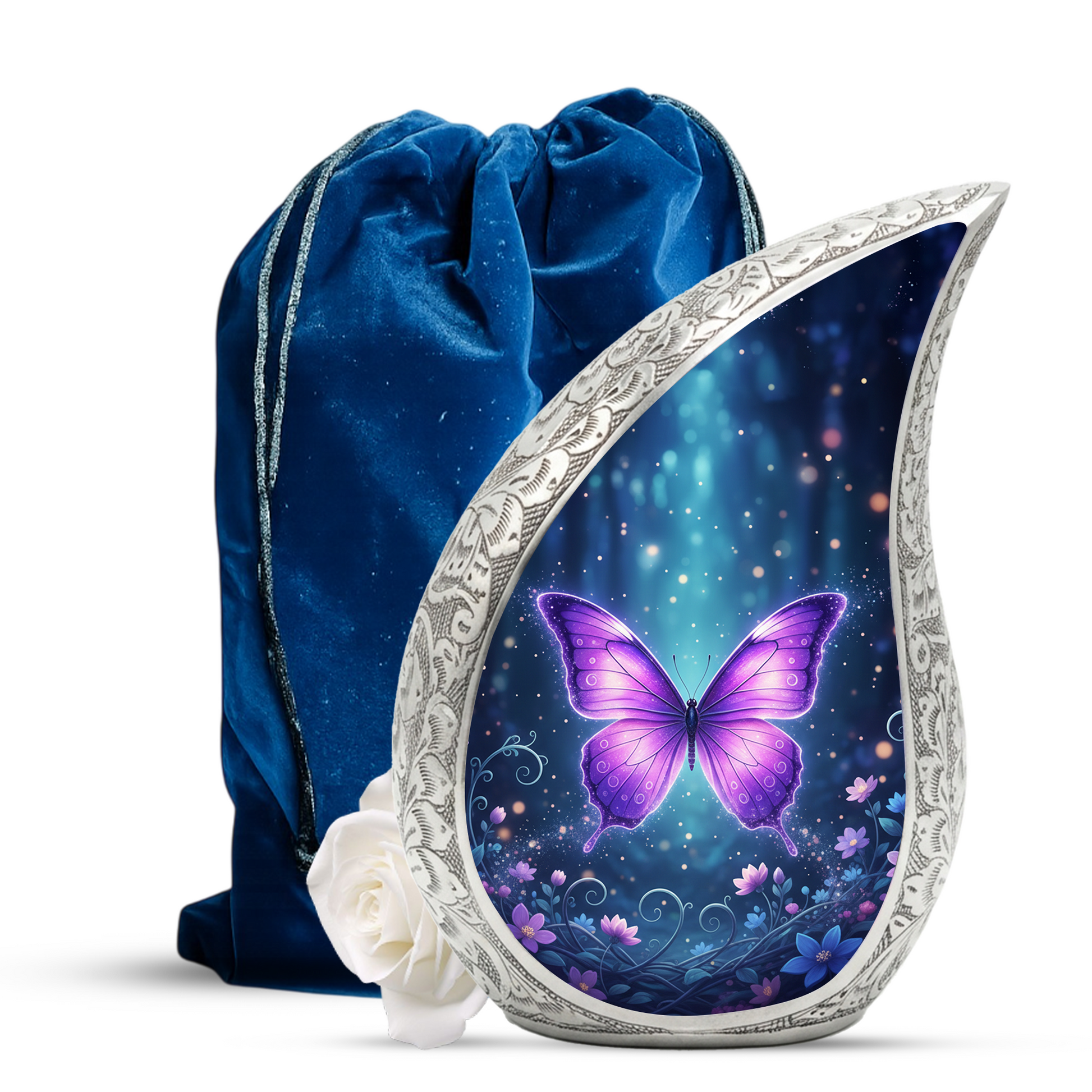 Purple Butterfly Urn for Human Ashes | Urn for Mom | Butterfly Memorial Urn