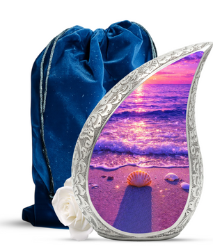 Tilt Pink Beach Ocean Cremation Urn for Adult Ashes