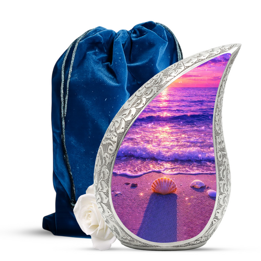 Tilt Pink Beach Ocean Cremation Urn for Adult Ashes