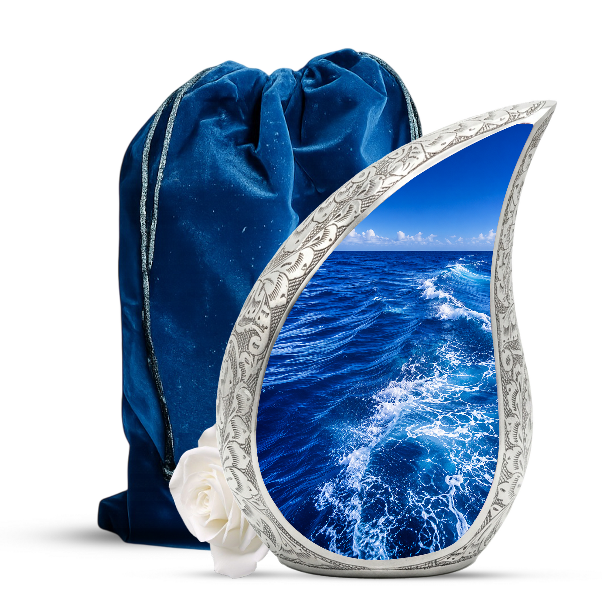 Ocean Wave Urn for Ashes, Personalized Beach Cremation Urn for Mom & Dad