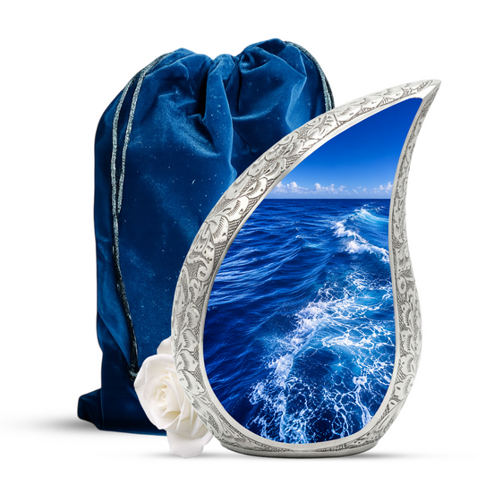 Ocean Wave Urn for Ashes, Personalized Beach Cremation Urn for Mom & Dad