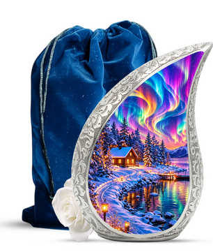 Northern Lights Adult Cremation Urn – Personalized Adult Urn for Ashes | Aurora Memorial Urn