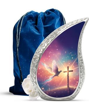 Christian Memorial Urn | Religious Urn for Ashes | Sunset Cross Urn