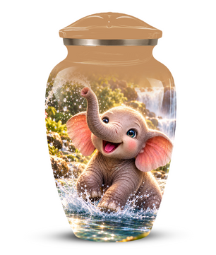 Cute Elephant Cremation Urn for Ashes | Personalized Elephant Memorial Urn | Baby Elephant Urn