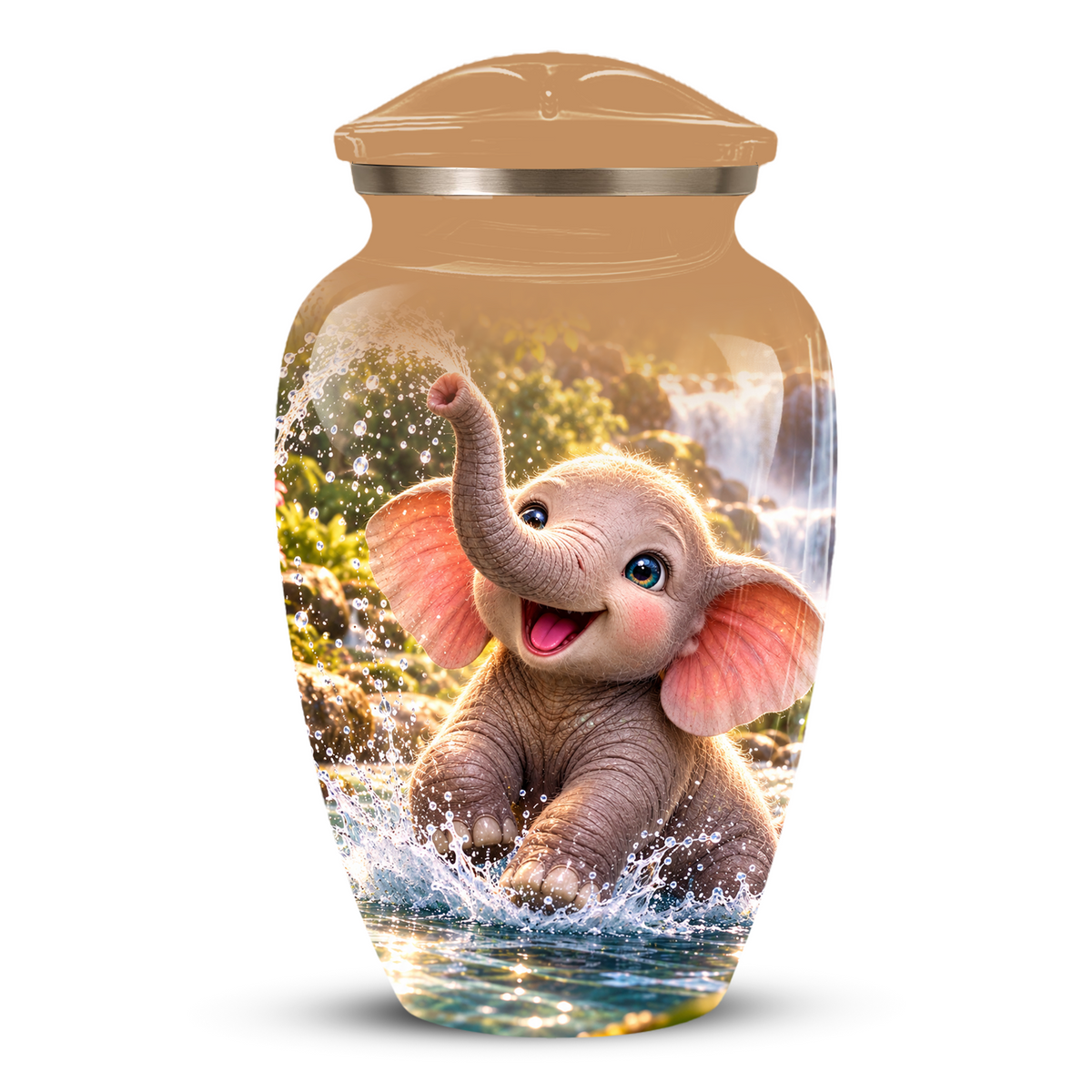 Cute Elephant Cremation Urn for Ashes | Personalized Elephant Memorial Urn | Baby Elephant Urn