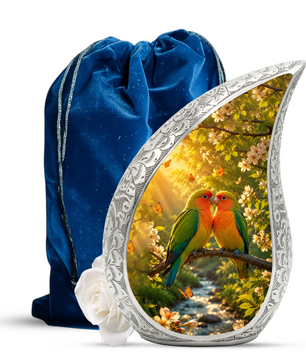 Lovebirds Adult Urn for Human Ashes – Memorial Adult Cremation Urn