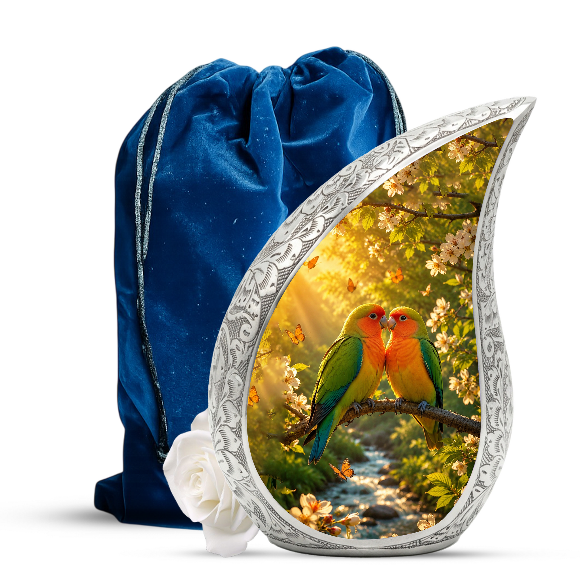 Lovebirds Adult Urn for Human Ashes – Memorial Adult Cremation Urn