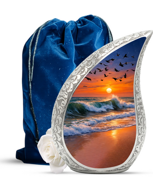 Ocean Sunset Adult Urn for Human Ashes – Premium Ocean Sunset Cremation Urn